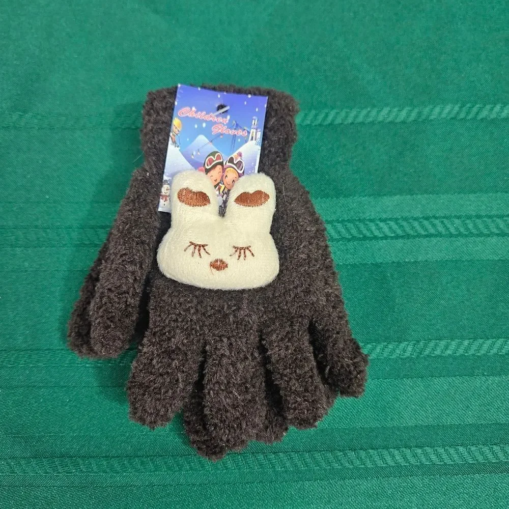 2/$15 2 Pairs Cozy Kids Mittens - Brown and Purple